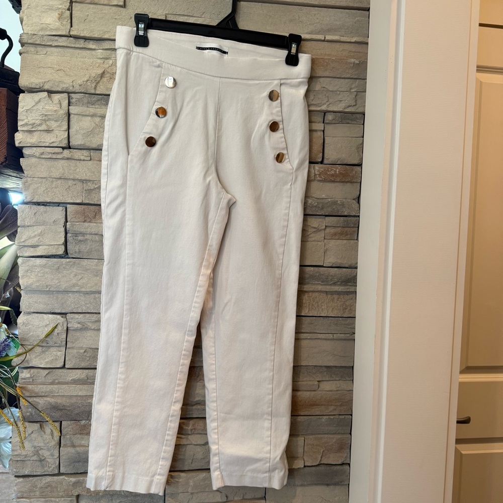 Jules & Leopold Elegant White Women's Pull On Trousers Pants Size Small Petite
